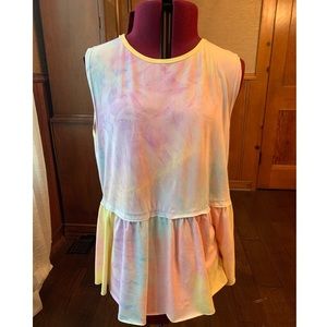 Tie Dye Peplum Tank